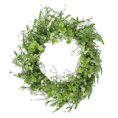24 in Mix Greenery Wreath - Green/Cream