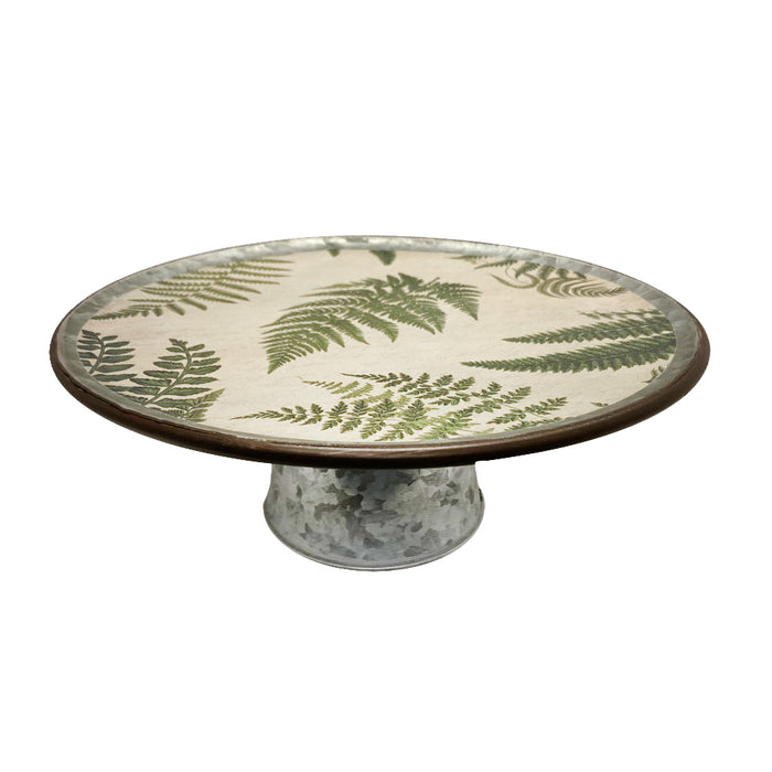 Metal Round Compote Stand w/Fern