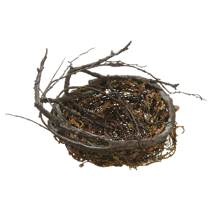 6" Bird Nest with Mini Leaves