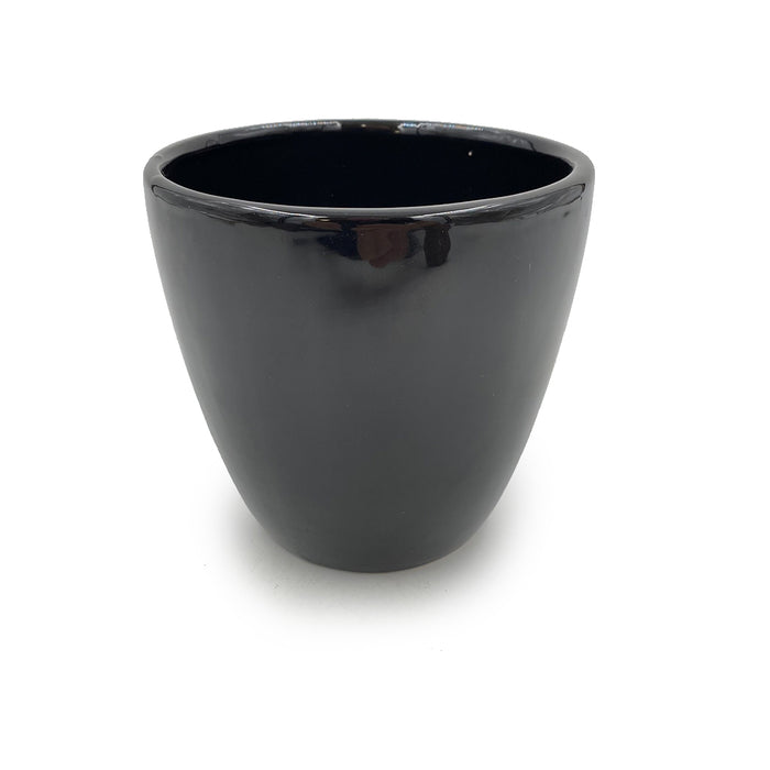 5 1/8" Round Ceramic Pot - Black