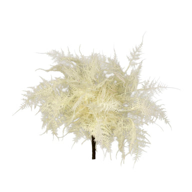 16" Flocked Fern Bush - Cream
