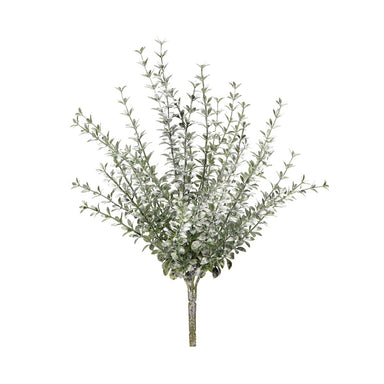 15 in Metallic Boxwood Bush - Silver/Green