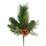 15 1/2" Vinyl Mix Pine/Greenery Spray w/Cone - Green