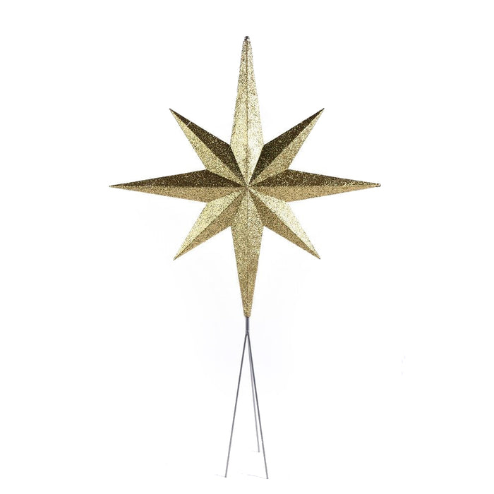 Glitter Star Tree Topper - Gold