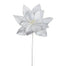 22 in Velvet Poinsettia Stem - White