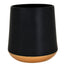 5.5" Round Ceramic Pot - Black w/Gold Bottom