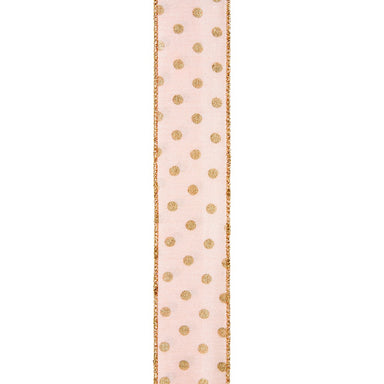 #9 Wired Corbett Ribbon - Light Pink/Gold