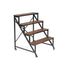 39 in Wood/Metal Step Shelf Rack - Dark Finish