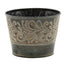 5" Dark Stain Pot with Cream Design