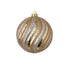 100 mm Antique Plastic Spiral Ball Ornament w/Cap Hanger - Champagne/Gold/Silver (6/Box)