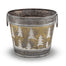 Metal Planter w/Xmas Tree
