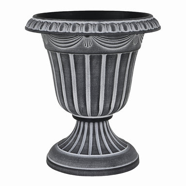 13" Plastic Urn - Black/Whitewash