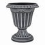 13" Plastic Urn - Black/Whitewash