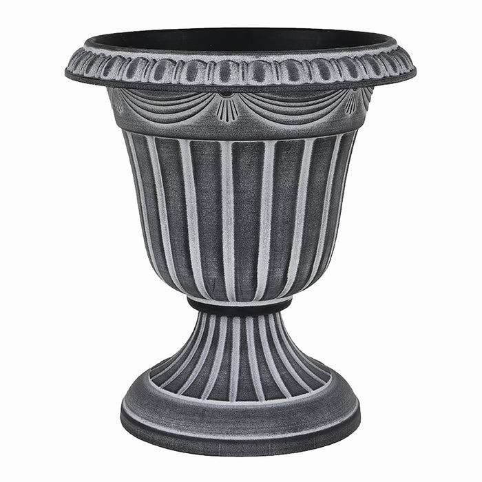 13" Plastic Urn - Black/Whitewash