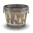 Metal Planter w/Xmas Tree