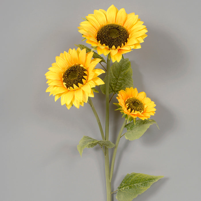 Polyester Large Sunflower Spray - Yellow