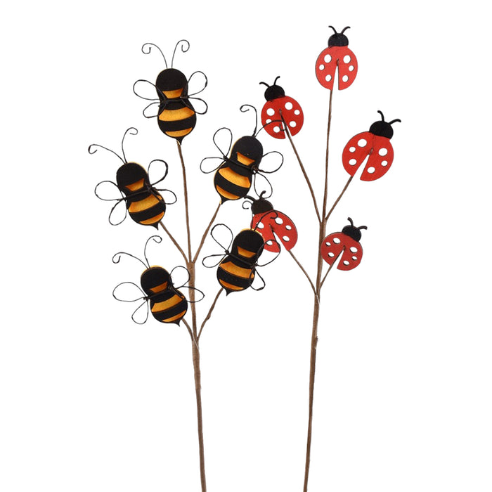14.5/15" Ladybug/Bumble Bee Pick (Assortment of 2)