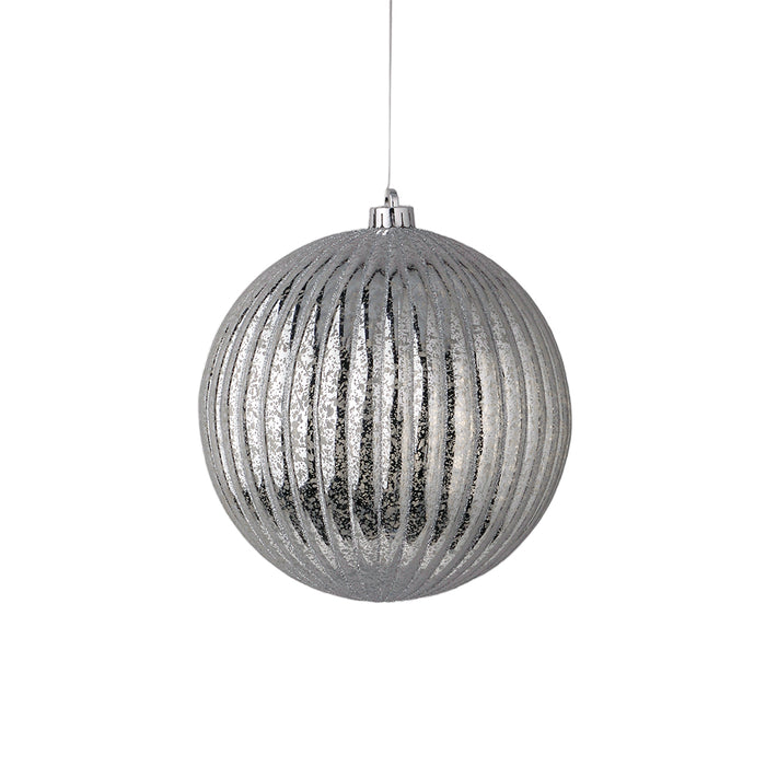 200 mm Mercury Ribbed Plastic Ball Ornament