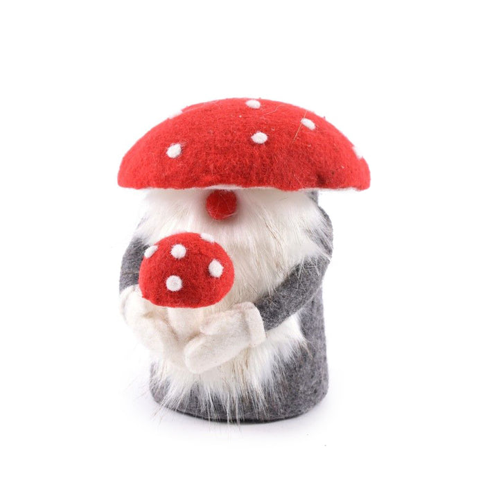 Mushroom Gnome - Red/White/Grey