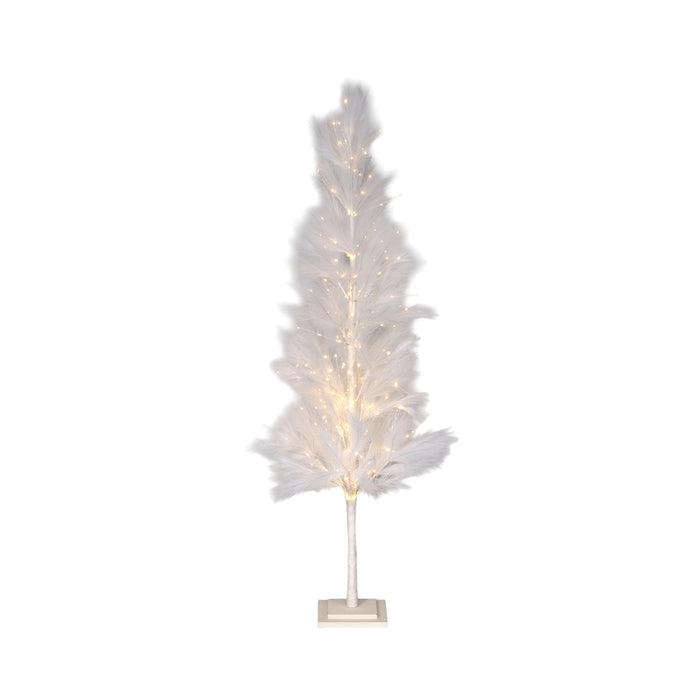 72 in Bulrush Tree w/Warm White LED Lights - Milky White