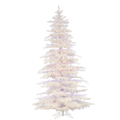 9 ft Snow Owl Flock Balsam Pine Tree - White