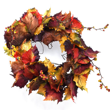 24" Grape Leaf Twig Berry Wreath