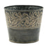 6.5" Dark Stain Pot with Cream Design