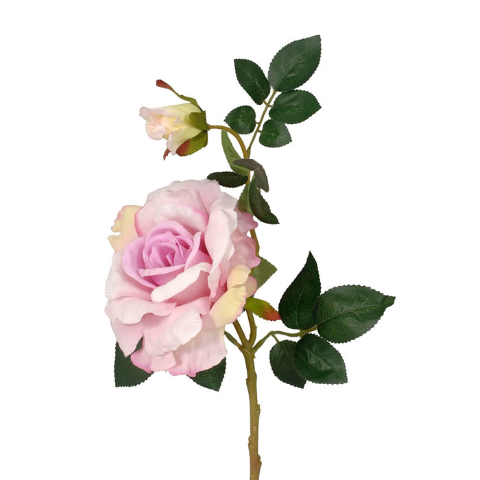 17 In Polyester Rose Spray x 2 w/6 Sets of Leaves