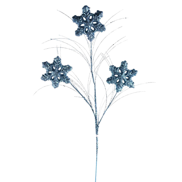 30" Glitter Snowflake Spray - Blue