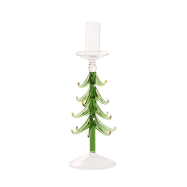 9.5 in Fir Tree Candleholder - Green
