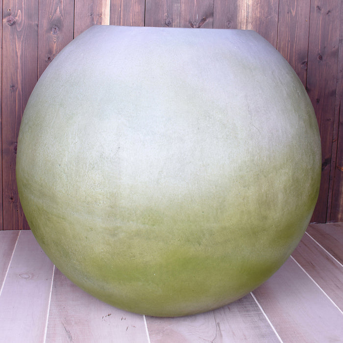 21.25" X 23" Fiberglass Orb Container - Green Wash
