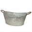 Metal Watertight Oval Tub w/Handles - Galvanized Antique