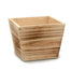 5 5/16" Square Natural Wood Pot w/Burnt Finish