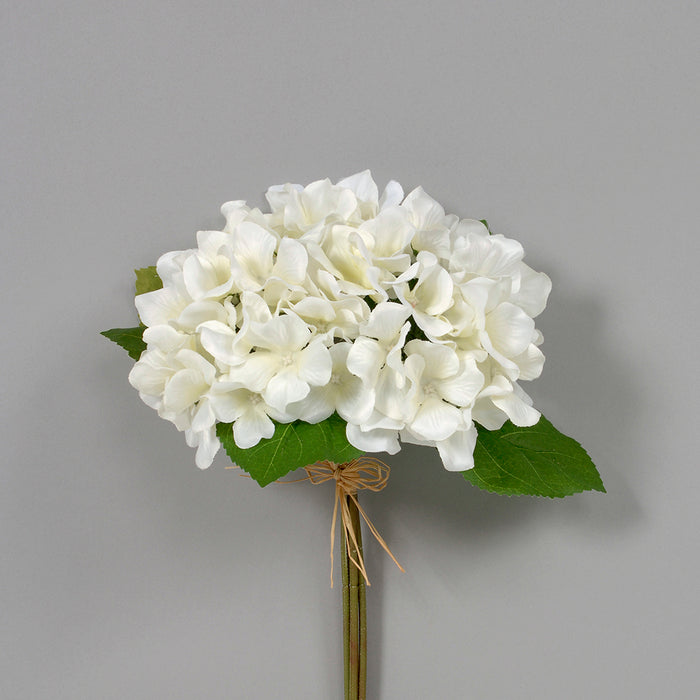Polyester Satin Hydrangea Bundle w/Raffia