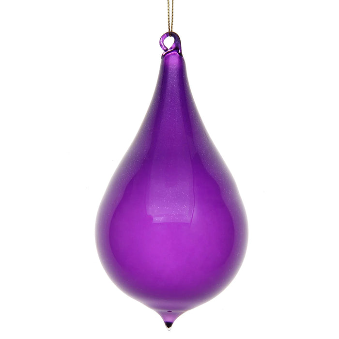 70 mm Teardrop Glitter Bubble Gum Ornament - Purple