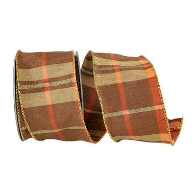 #40 Plaid Mary Dupion Metallic Wired Edge Ribbon