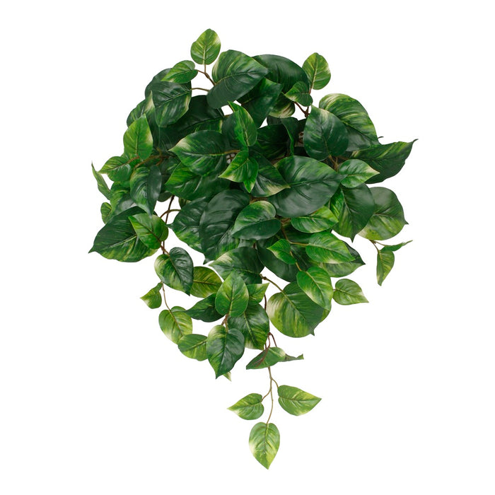 28"L Vinyl Soft Touch Pothos Bush W/5 Stems & 3 Vines Green