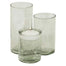 Set of 3 Hammered Glass Cylinders