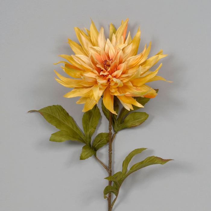 30" Polyester Flame Dahlia - Goldenrod
