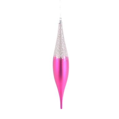 Finial Ornament - Fuchsia Frost