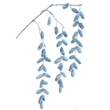 44" Hanging Glitter Pine Cone Vine - Blue