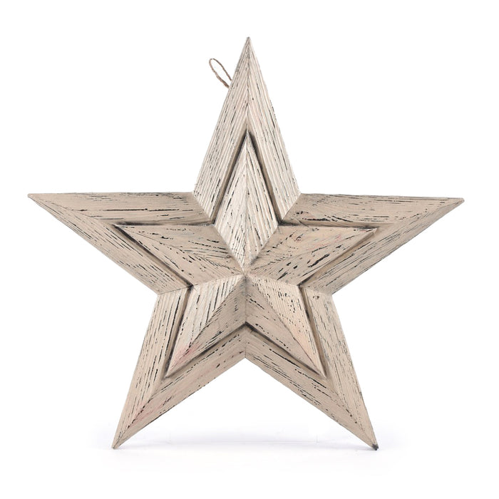 22" Wood Star Ornament - Natural