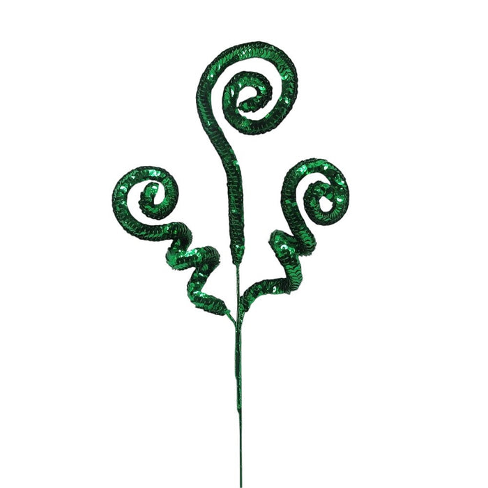 22 in Sequin Swirl Spray - Green