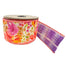 2.5" Dupion Colorful Florals Ribbon - Pink/Yellow/Purple