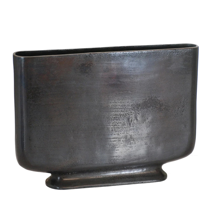 12" Rectangle Footed Profile Vase - Bronze