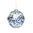 5" Speckle Ball Ornament - White/Blue