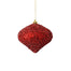 4" Beaded Metallic Plastic Onion Ornament - Red