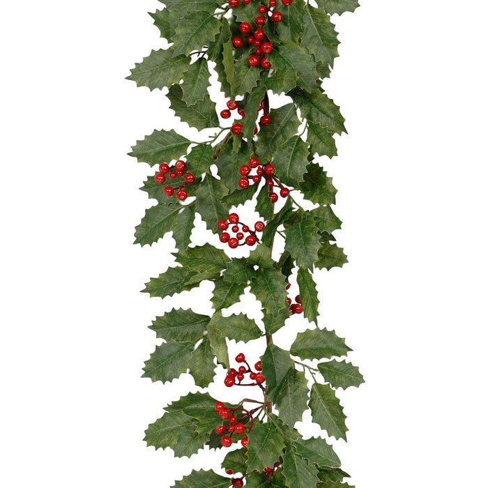 66" Polyester Holly/Berries Garland