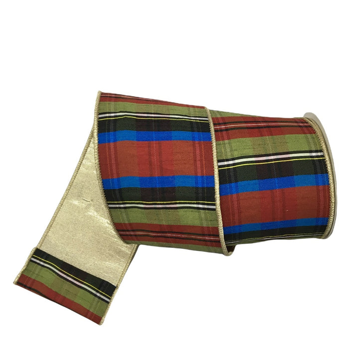 4 in Dupion Plaid Ribbon - Multicolor