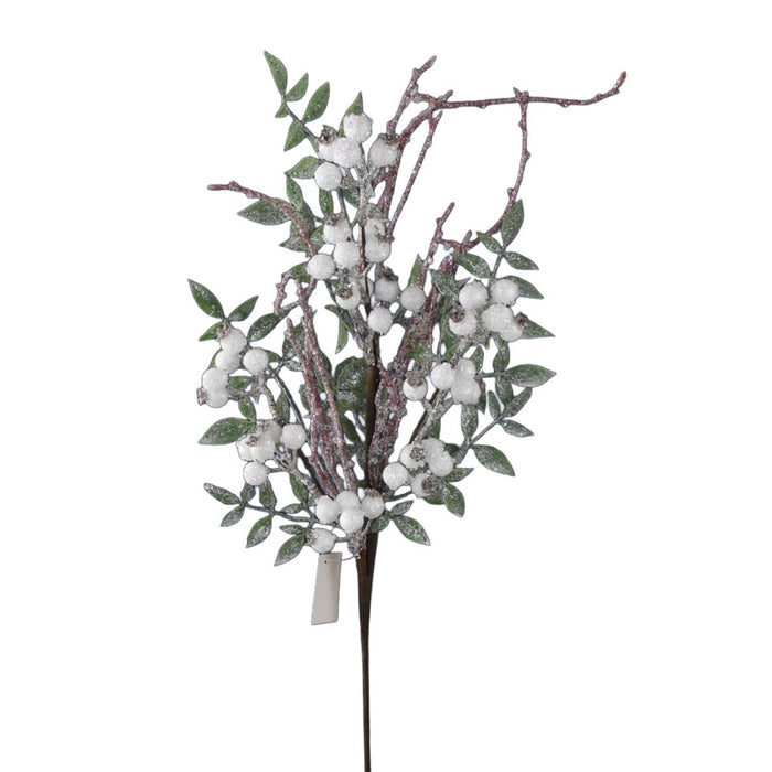 26" Glitter Nandina Berry Stem